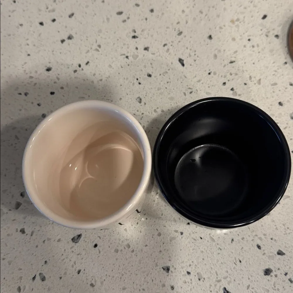 Rae Dunn Ceramic Salt And Pepper Cellars Wooden Lids Artisan Farmhouse Magenta